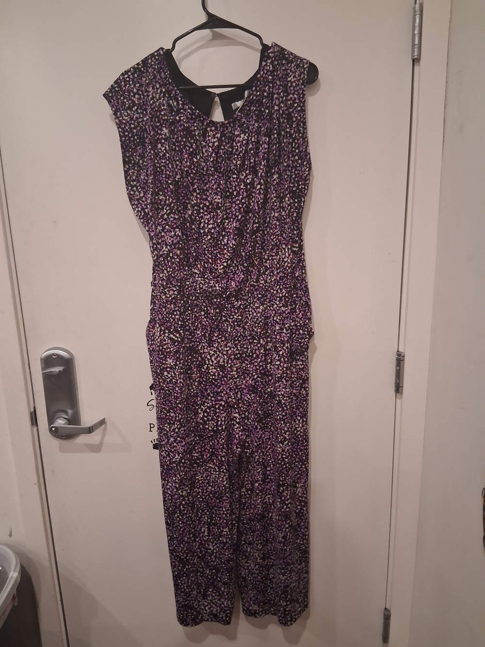 Sleeveless Purple Printed Jumpsuit